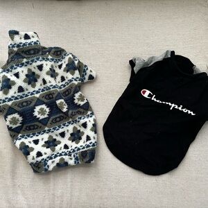 Dog Sweater and Champion Tshirt Bundle